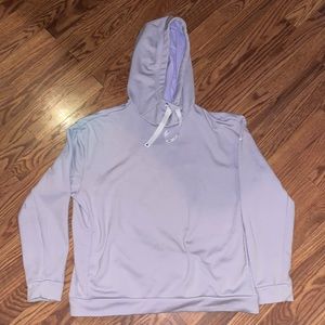 Lavender Nike hoodie with pocket.
